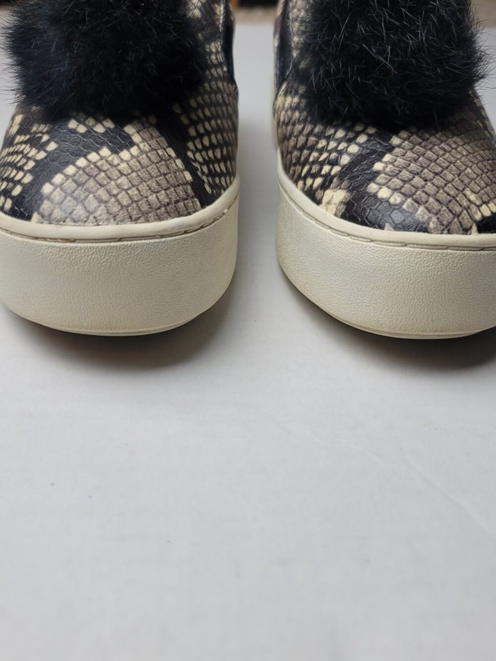 Michael Kors Snake Print Platform Slip On Sneakers Size 7.5 Earthy Indie Leather - Picture 6 of 12